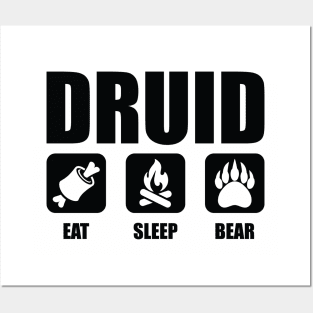 DRUID Eat Sleep Bear Posters and Art